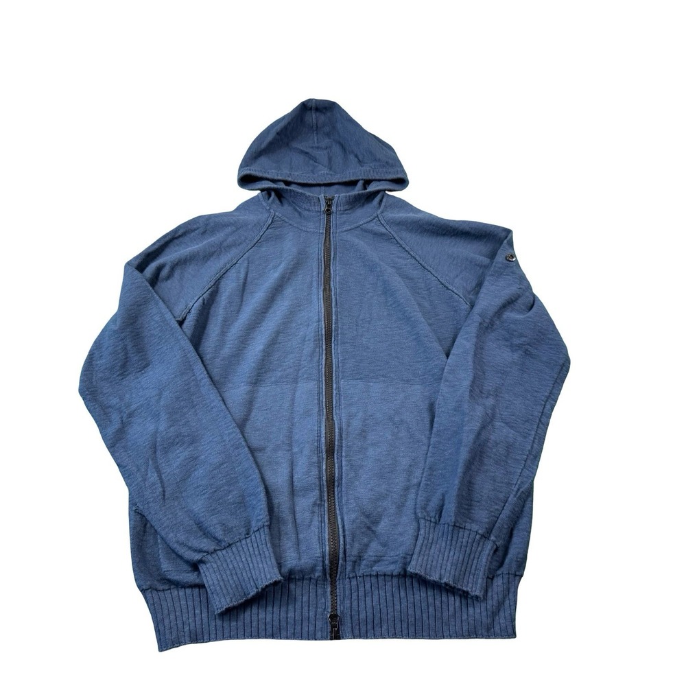 Stone Island Blue Hooded Full Zip Cotton Polyester Men's Jacket Size Large